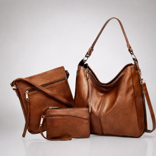 Set de 3 Bolsos Hobo de Piel de Lujo - Rosaura Paez®