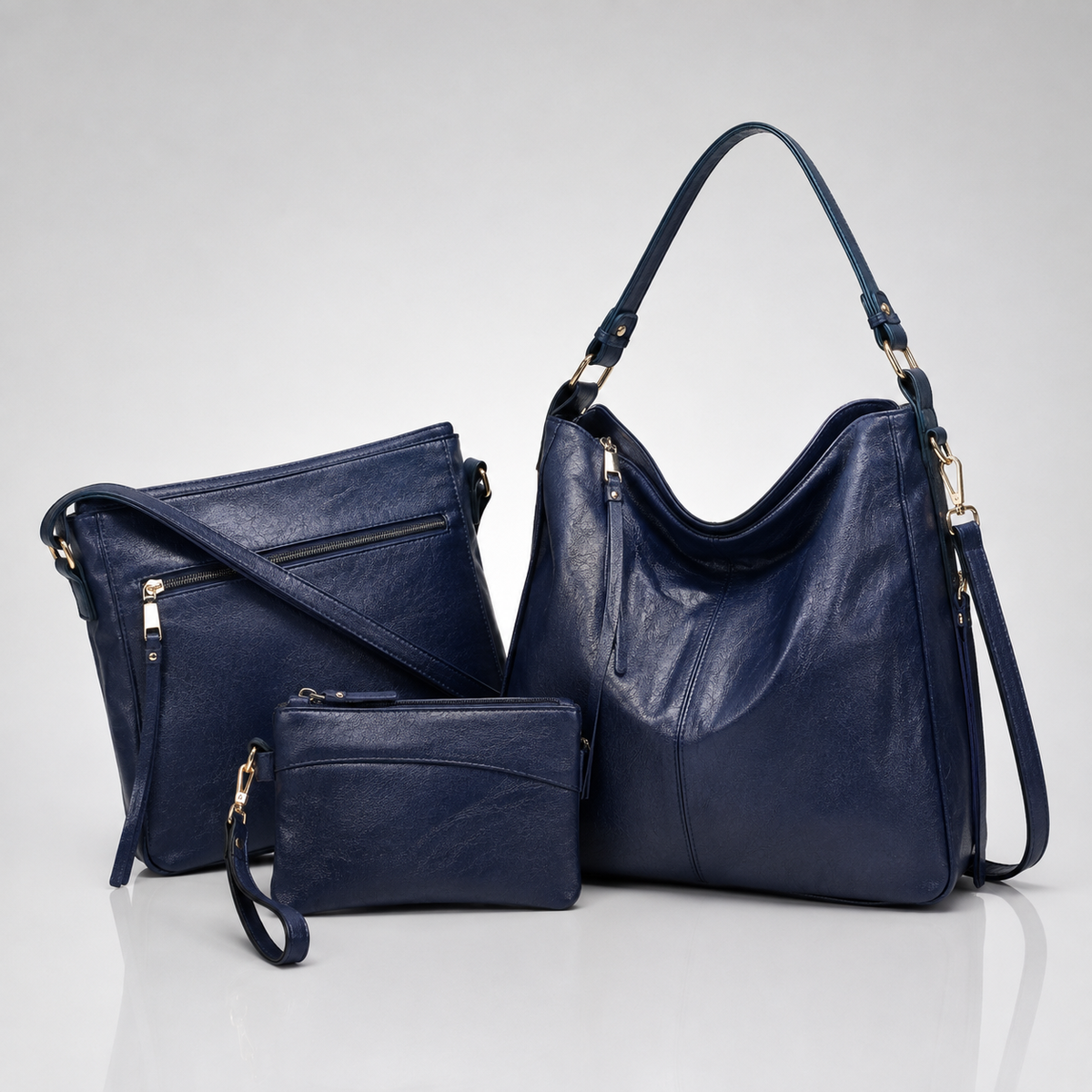 Set de 3 Bolsos Hobo de Piel de Lujo - Rosaura Paez®