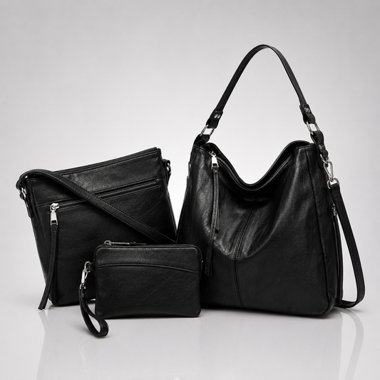 Set de 3 Bolsos Hobo de Piel de Lujo - Rosaura Paez®
