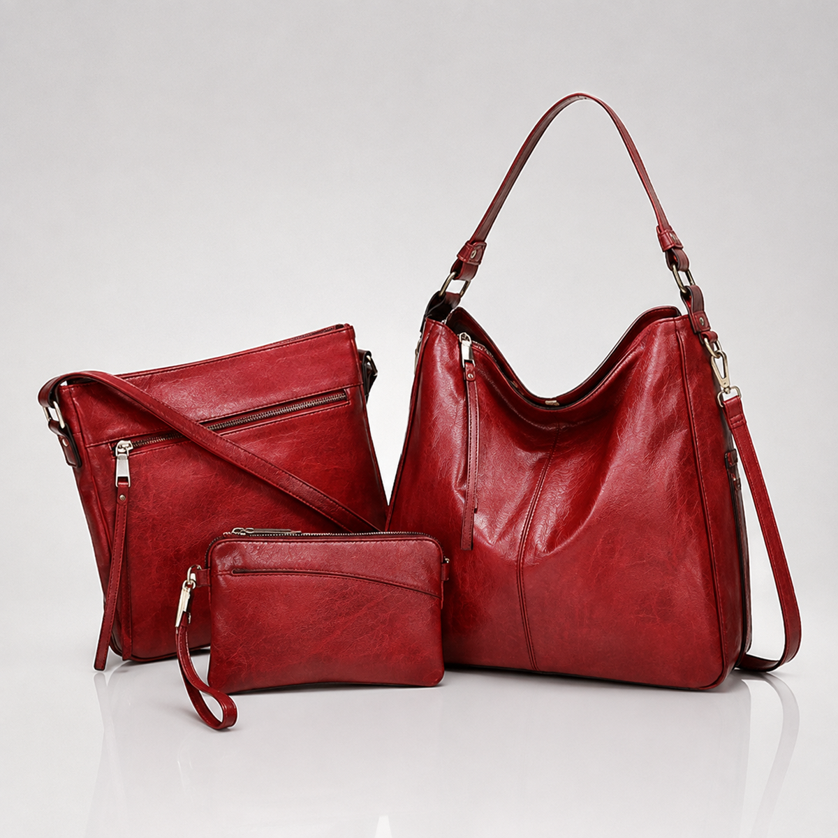 Set de 3 Bolsos Hobo de Piel de Lujo - Rosaura Paez®